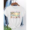 European Sizes Summer Beach Series Pattern Printed Short-Sleeve T-Shirt
