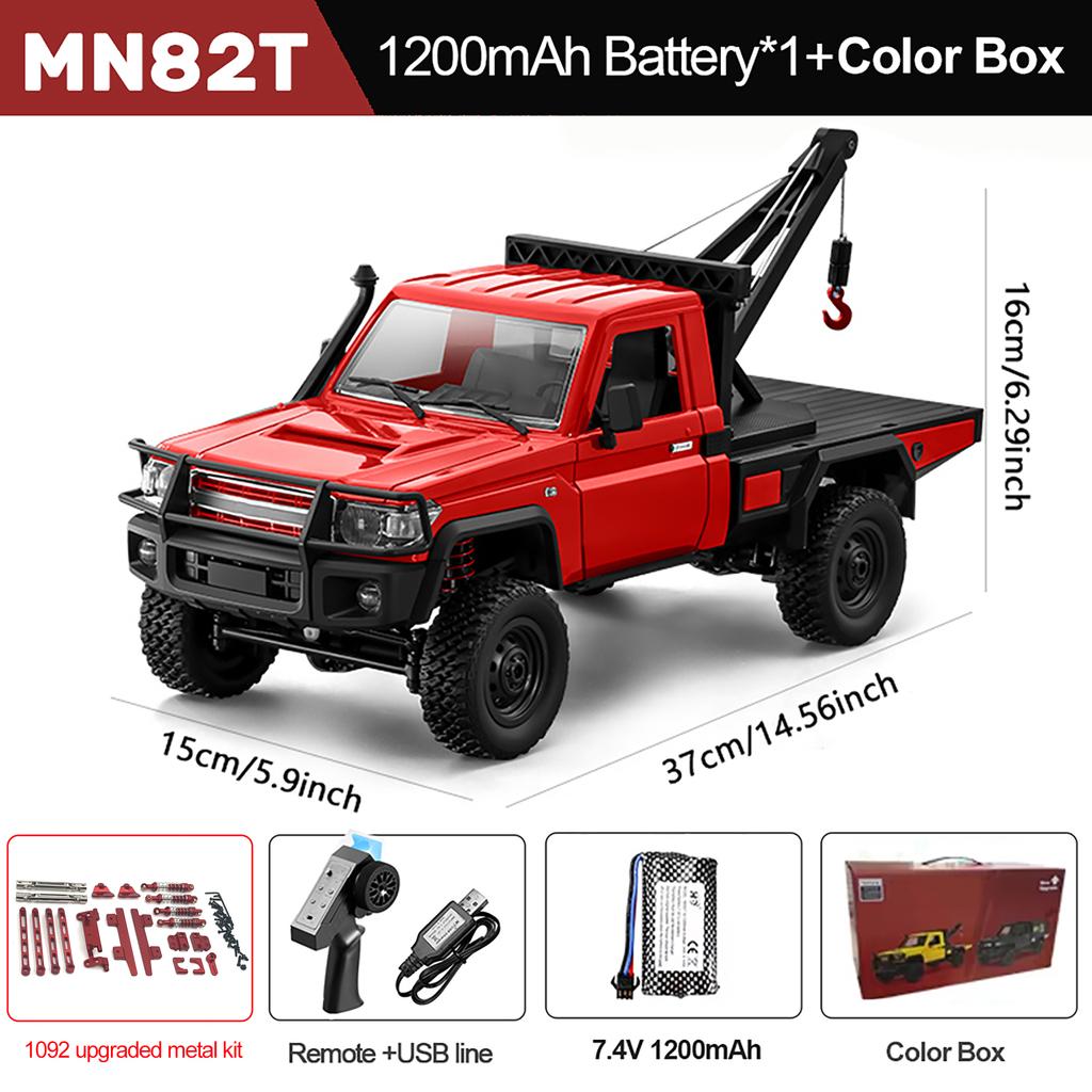 MN82T RC Crawler 1/12 2.4G 4WD Remote Control Off-road Pickup Simulation Crane Vehicle Electric Climbing Car Model Toys for Kids