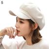 British Style Felt Solid Color Wide Brim Women Beret Winter Warm Peaked Cap Hat