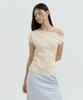 LUCIR ZU Shirring Drop Sleeveless Knit (Soft Yellow)