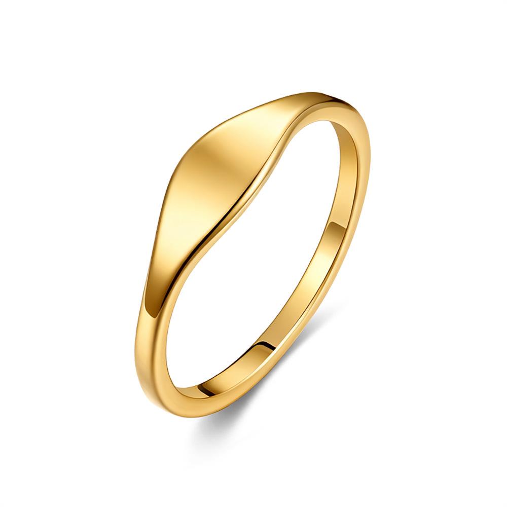 Glossy Korean Dongdaemun Titanium Steel Women's Celebrity Ring
