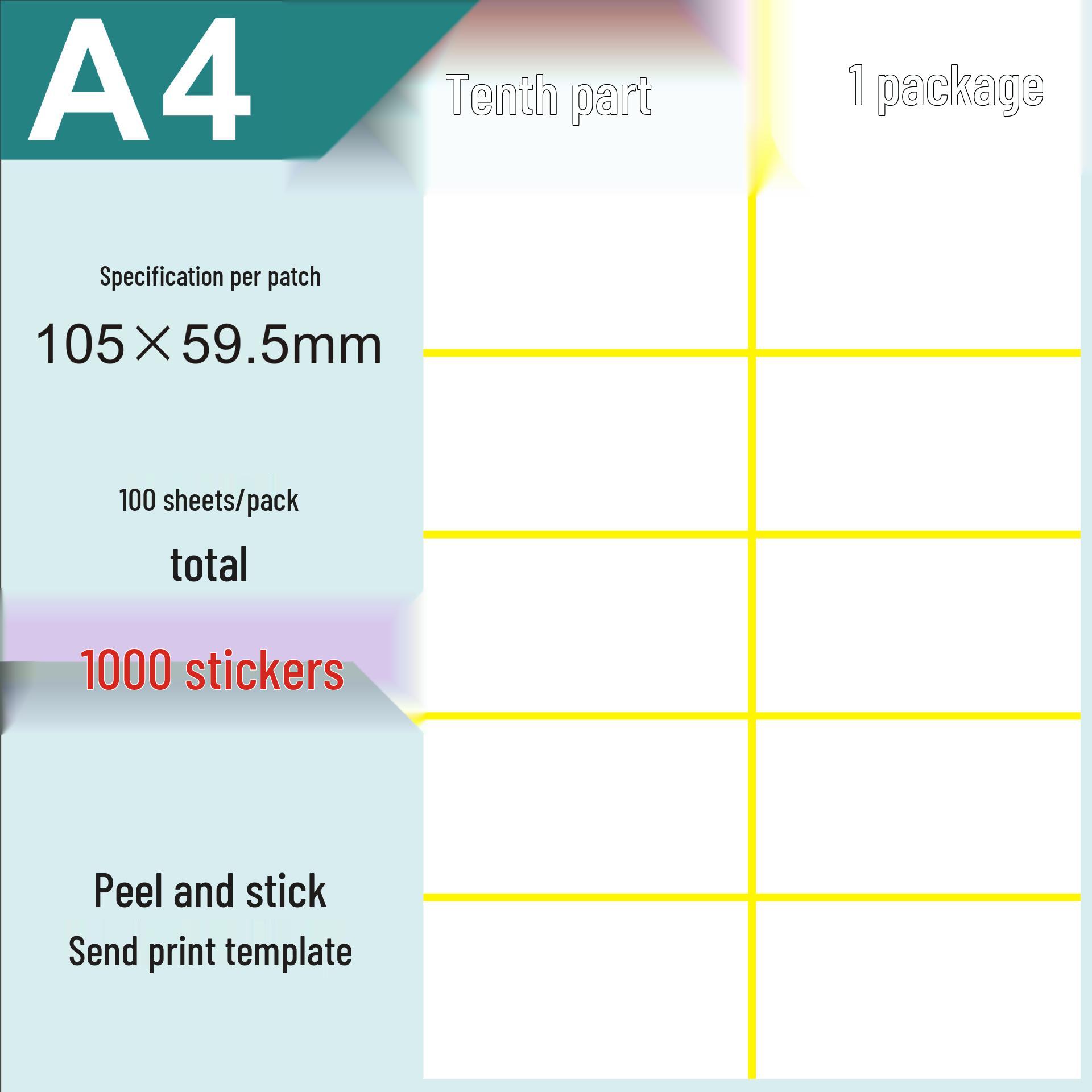 A4 Matte Self-Adhesive Printable Label Paper - Multiple Divisions for Laser Printers.