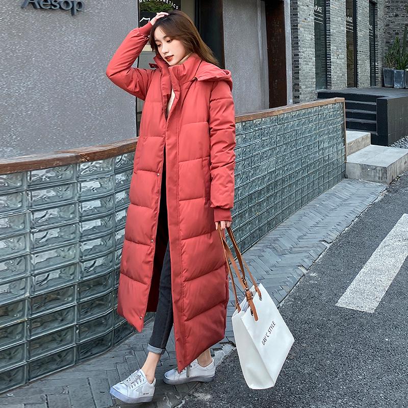 

Women s Thickened Cotton-Padded Long Coat, Korean Style, Loose Fit for Autumn/Winter 2025 Large