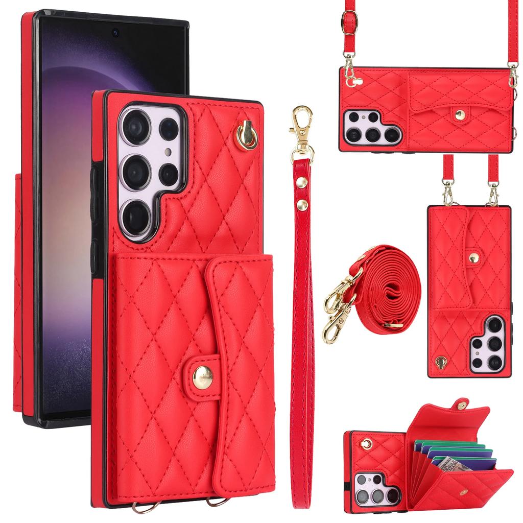 Crossbody Wallet Phone Case for Samsung Galaxy S25 S24 S23 S22 Plus Note 20 Ultra S21 FE A16 A15 A55 A35 A54 Card Holder Cover