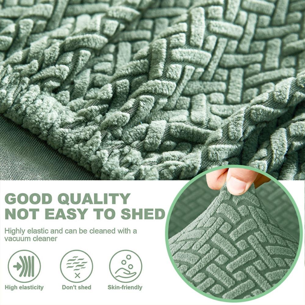 Jacquard Sofa Cover For Living Room Elastic Polar Fleece Sofa Slipcover Chaise Lounge Knit Anti-Slip Dustproof Cushion Case