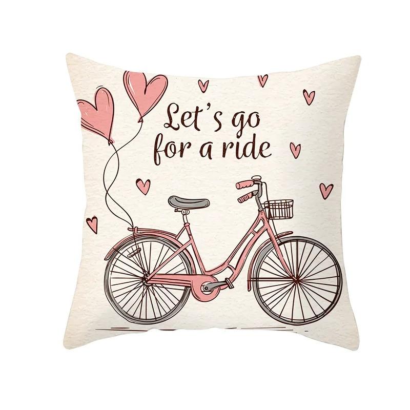 Bicycle Pattern Decorative Pillowcase Living Room Office Decoration Home Pillowcase