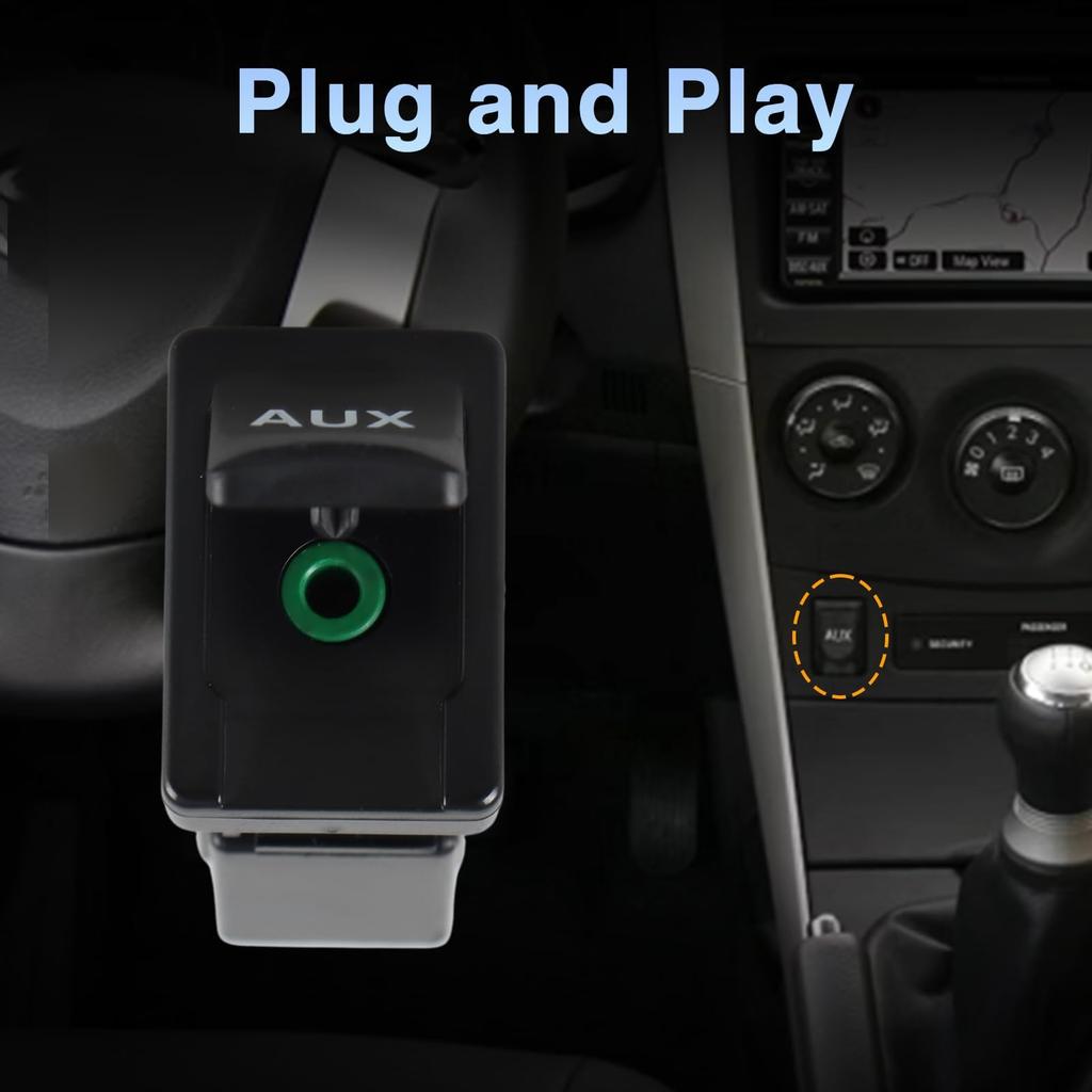 Car Stereo Adapter: OEM Replacement Aux Input with Port Compatible for Toyota Tundra 2007-2014, Corolla 2009-2013, Tacoma, RAV4, Sienna, Highlander,