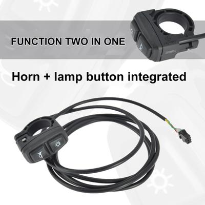 Bicycle Switch Sensitive 2 In 1 Non-slip Black E-bike Horn Headlight Combination Switch Button Bike Accessories for Outdoor