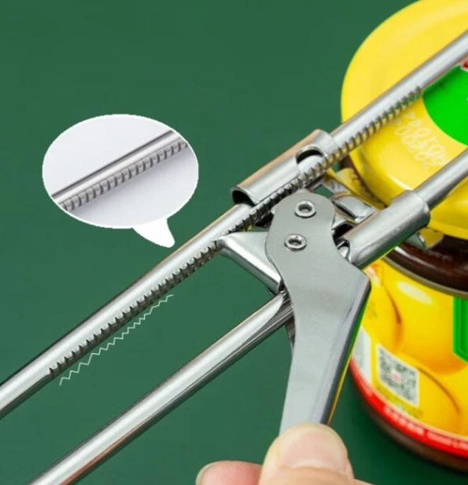 New Adjustable Can Opener Multifunctional Manual Non-slip Bottle Cap Open Tool Kitchen Anti-skid Stainless Steel Jar Lid Opener