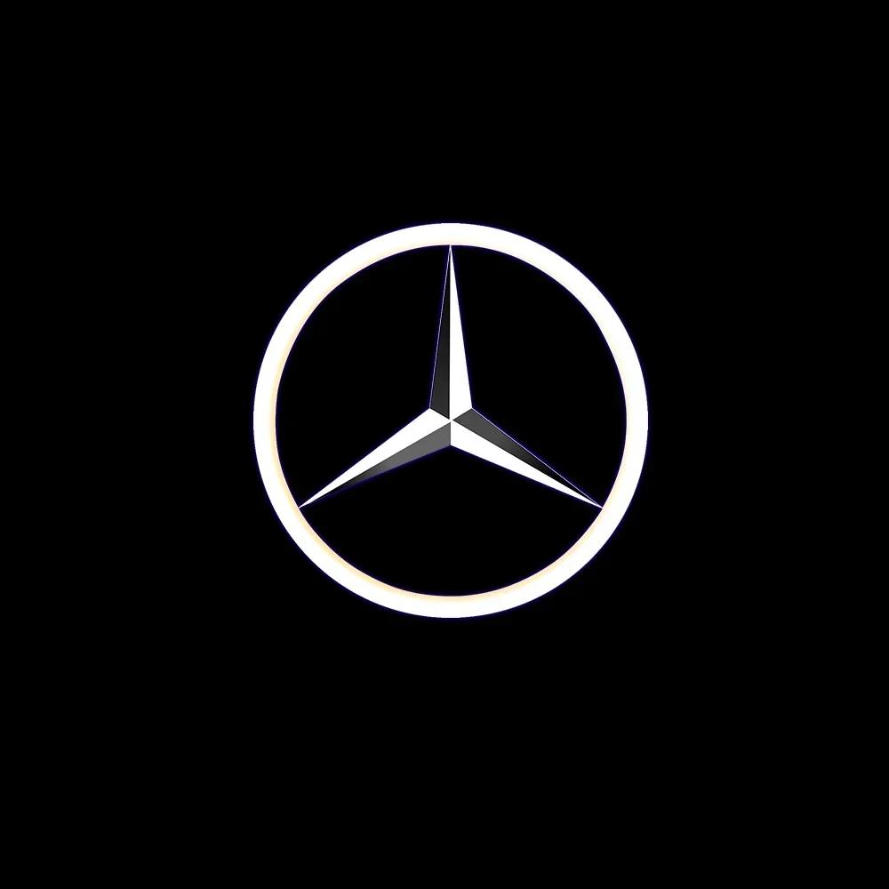 Autoaufkleber Für Mercedes Benz 2 STÜCK Original Auto Tür Willkommenslicht LED Auto Abzeichen Projektorlampe Für Mercedes Benz AMG Maybach W