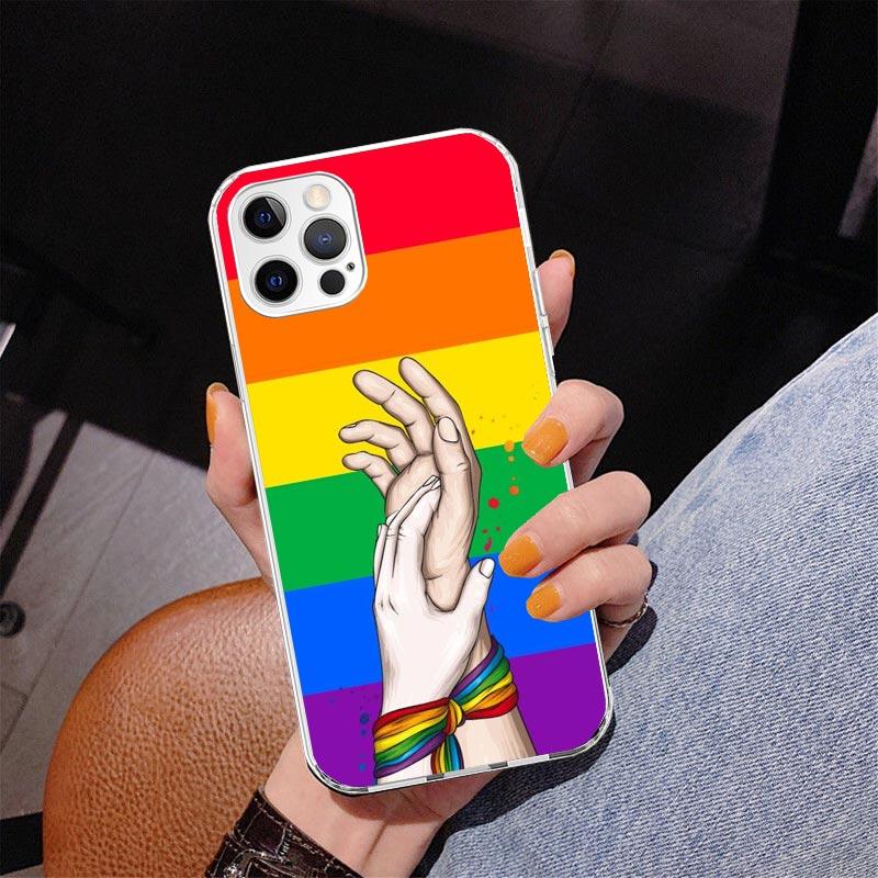 Liebe Ist Liebe LGBT Regenbogen Handyhülle Für iPhone 17 Air 16 Pro Max 16E 15 + 14 Plus 11 12 13 Mini 7 8 SE Geschenk Druck Abdeckung Fundas