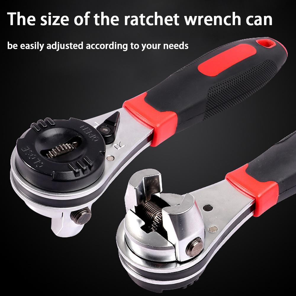 6-22mm Adjustable Ratchet Wrench Rust Corrosion Protection Universal Socket Wrench Car Repair Hand Tool