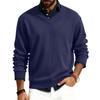 Men's V-neck long-sleeved ribbed knit pullover