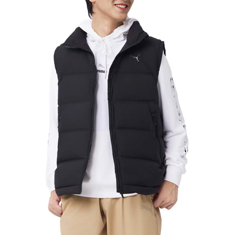 PUMA Vests Men's Black Stand Collar Moderate Other 684534-01