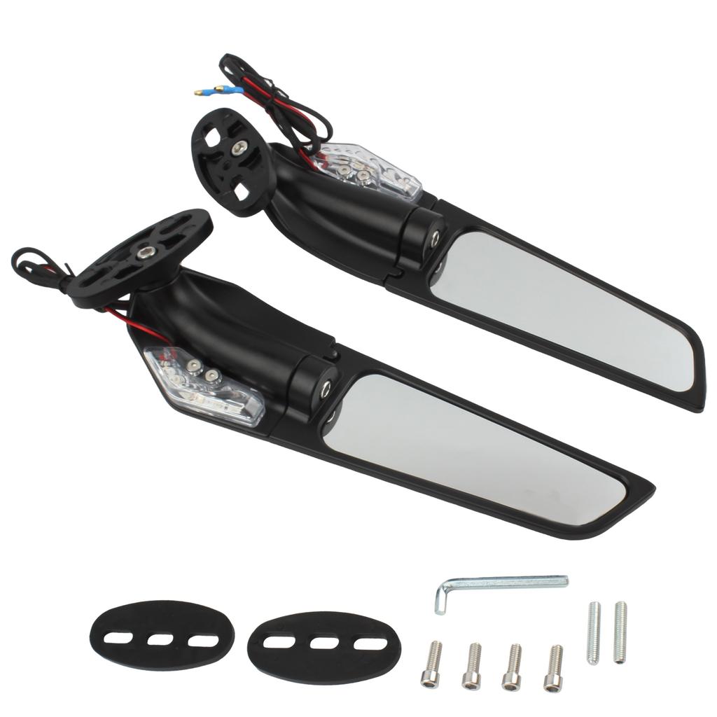 Motorcycle Rotating Rearview Mirrors With Turn Signal for Honda CBR1000RR Kawasaki Ninja 650 Yamaha R15 Suzuki GSXR1000 Modified