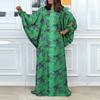 L-5XL Women O Neck Batwing Long Sleeve Floral Print Casual Loose Maxi Kaftan Dress