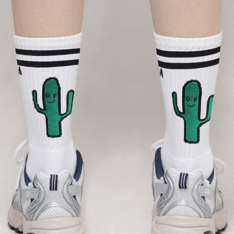 

GRAVER [BAG&ACC] Cactus Logo Socks 1 Pack_White WHITE