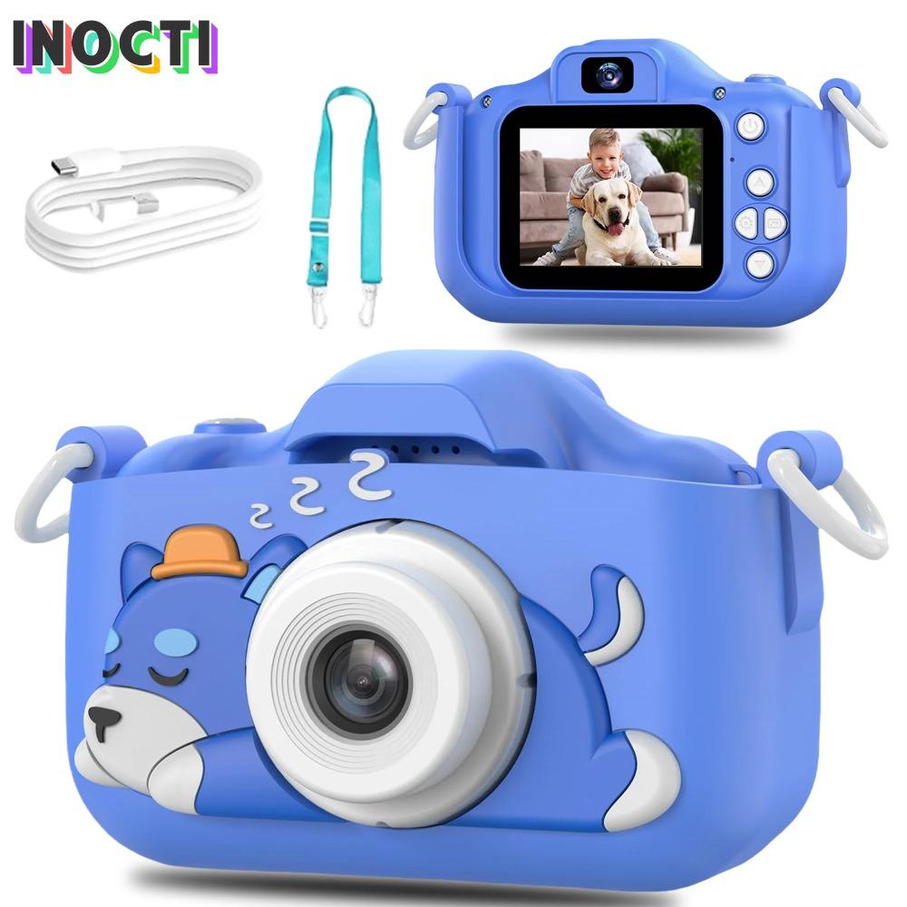 Blaue Hund Kinderkamera 1080P HD Digitalkamera 2,0" Dual-Objektiv Selfie-Videokamera mit Spielen Geburtstagsgeschenk Spielzeug für Jungen
