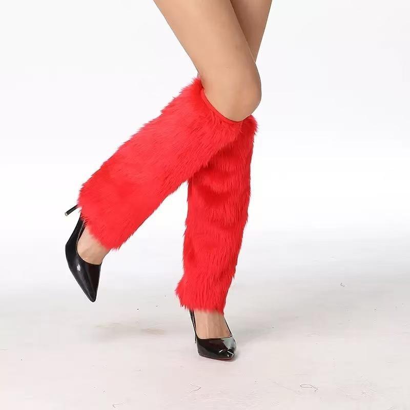Faux Fur Leg Warmers Plush Long Leg Cuffs Multi Color Options For Christmas Party Cosplay Stage Performance Costume Accessory