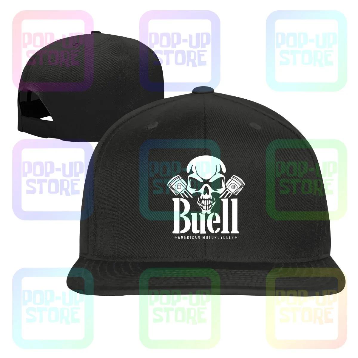 Buell American Motorcycles Totenkopf Kolben Snapback Kappe Baseballkappen Stil Hipster Beste Qualität Adjustable black