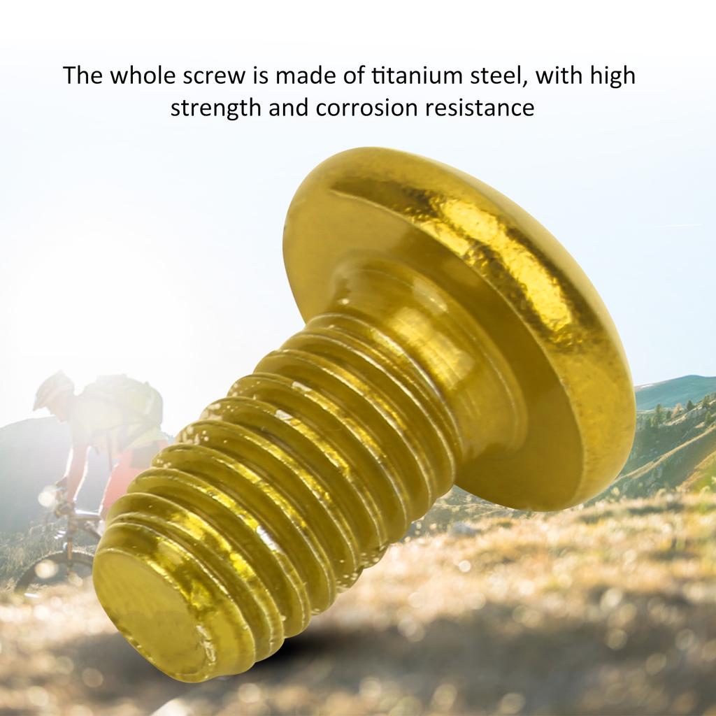 M5x10mm Mountain Bike Brake Disc Titanium Steel Screw Bicycle Universal T25 Head BoltsYellow