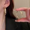 Elegant Retro Thick Round Circle Earrings for Women Simple Metal Big Hoop Earrings Wedding Engagement Aesthetic Jewelry