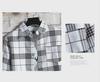 Męska koszula casual w stylu hongkońskim, w japońską kratę, modna, koreańska, z długim rękawem - Kolekcja wiosenno-jesienna