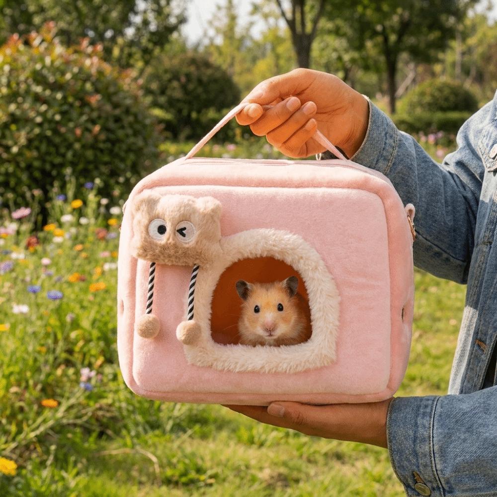 Weiche Hamster Transporttasche Sichtfenster Hamster Handtasche Hamster Nest Haustier Reisehaus Reise