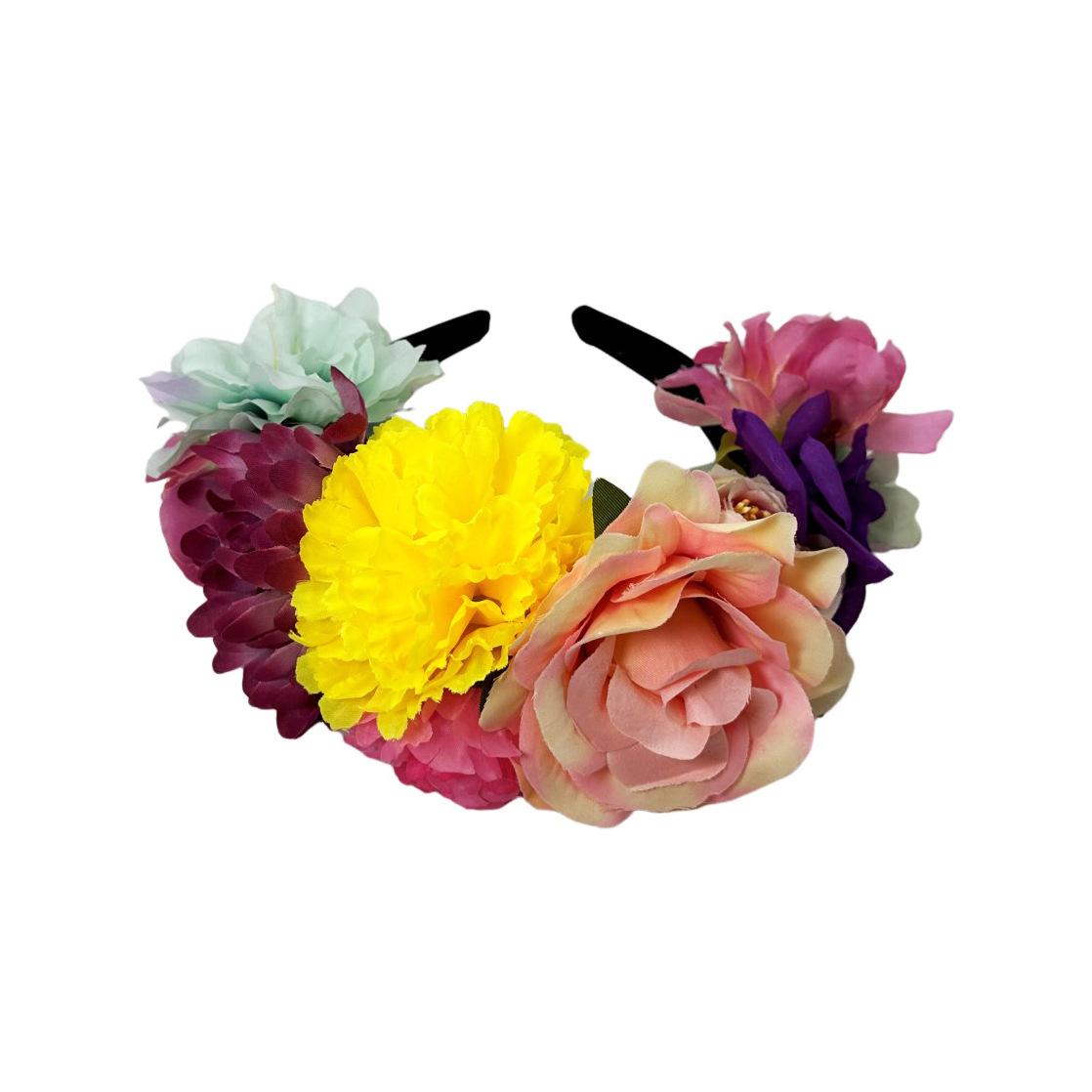 New Carnival Rose Headband Mexican Head Buckle European and American Fashion Holiday Bridal Headgear