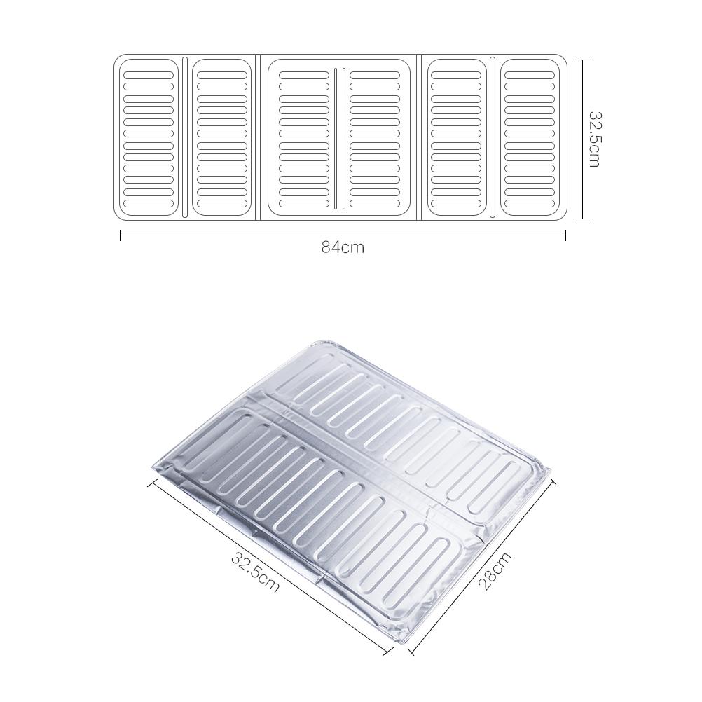 3 Sided Splatter Guard Kitchen Splatter Shield Foldable Oil Proof Plate Board Aluminum Foil Oil
