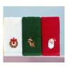 3pcs Set of Christmas Themed Embroidered Soft and Skin Friendly Pure Cotton Towels Suitable for Daily Kitchen and Bathroom Use