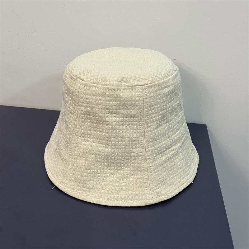 Simple crumpled bucket hat women's spring and autumn solid color versatile basin hat travel face bucket hat