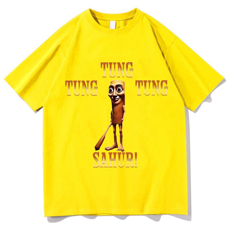 Tung Tung Tung Sahur- Italian Brainrot Meme TShirts Funny Men/Women Clothing Aesthetic Tops Unisex Clothes Cotton Soft T-shirts