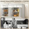 Living Room Sideboard, 3 Drawers, 4 Soft-Close Doors, Adjustable Shelves, White