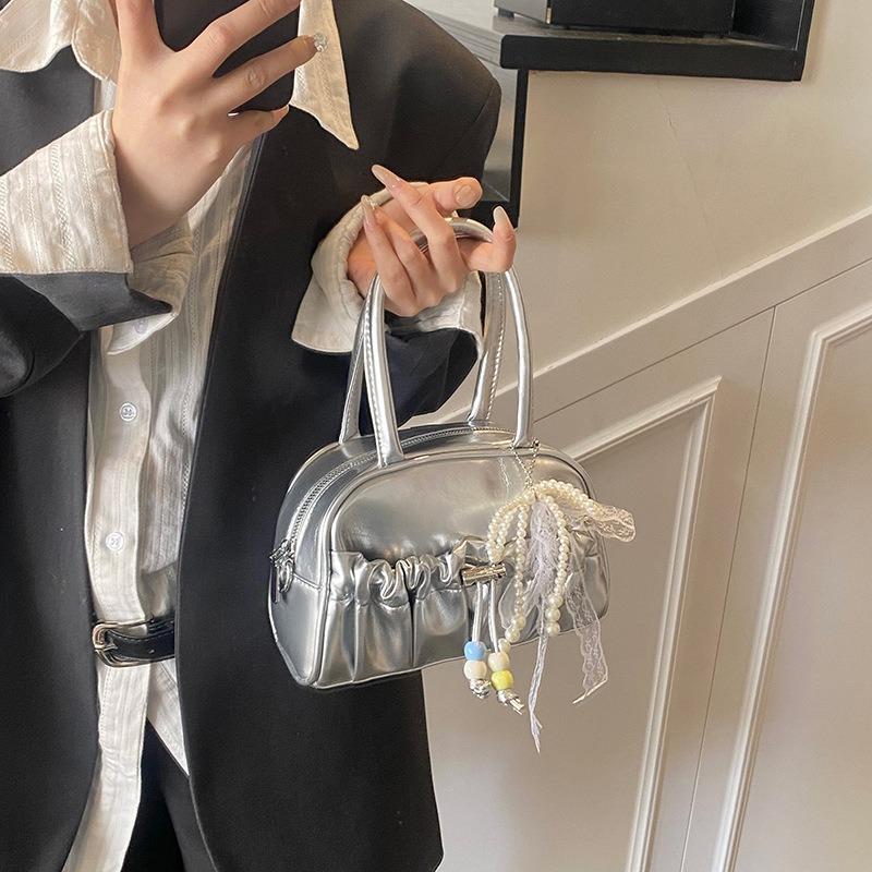 Summer new large-capacity niche design pleated underarm crossbody shoulder bag women's fashion casual handbag
