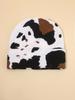 Knitted Hat Cold Printing Simple Hat Leopard Print Winter Hat Fashion Outdoor Autumn and Winter White and Brown Pattern Average Size