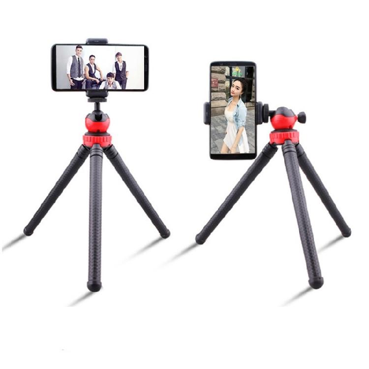 Bendable Shoot Tripod With Retractable Phone Holder Support 360 Degree Rotating Mount Compatible For DSLR Camera Devices