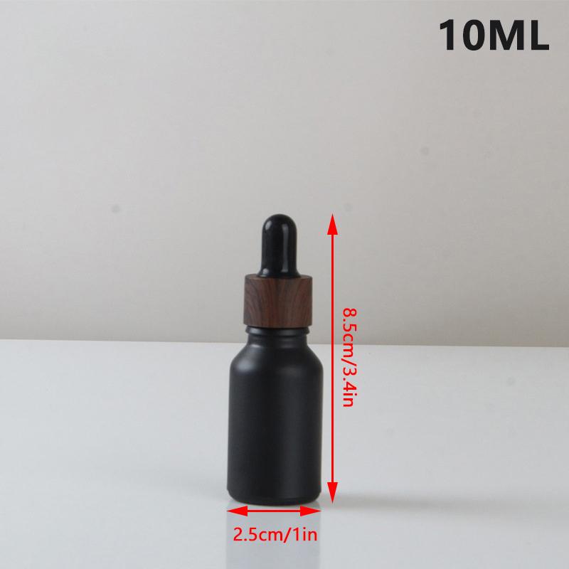 Frosted Black Glass Dropper Bottles Bright Glass Empty Dripper Pipette Bottle Plastic Lid For Essential Perfume Oil Serum