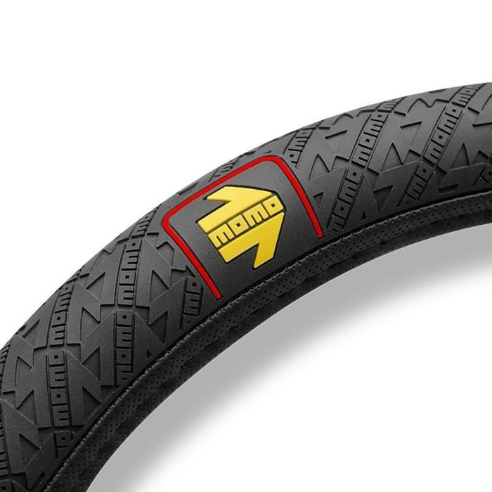 Leather Steering Wheel Cover - Momo - 38-39 Cm - Black/Red - Car - Synthetic Leather - Interior Trim