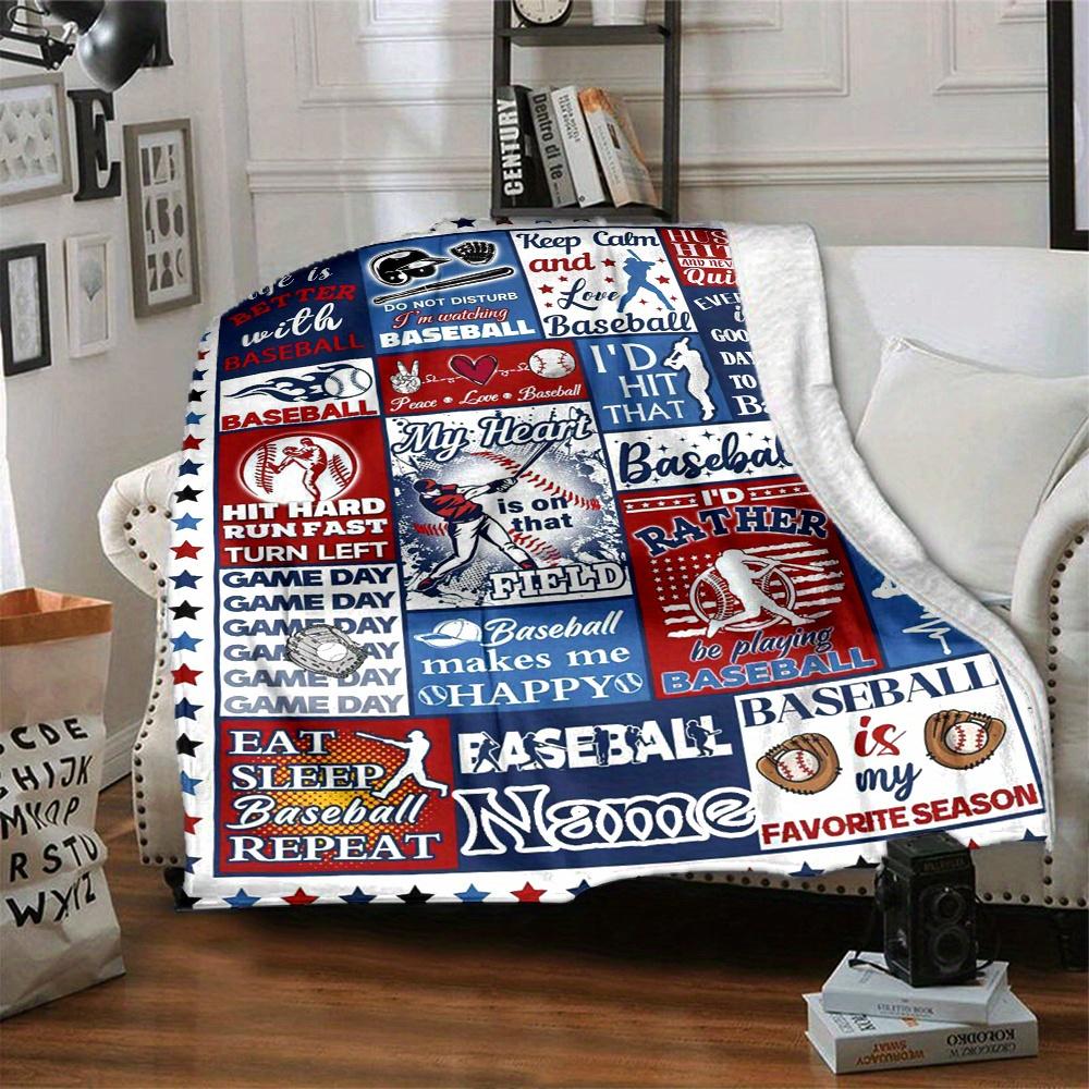 Home Baseball Fashion Blanket Used For Home Decor Gift Perfect For Home Blankets Suitable For Living Room Bedroom Decoration Ideal As Birthday T66