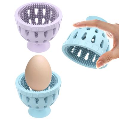 2 Stück Silikon-Eierreiniger, wiederverwendbarer Eierwäscher für Eier, tragbare Eierreinigungsbürste, Obst- und Gemüsewäscher