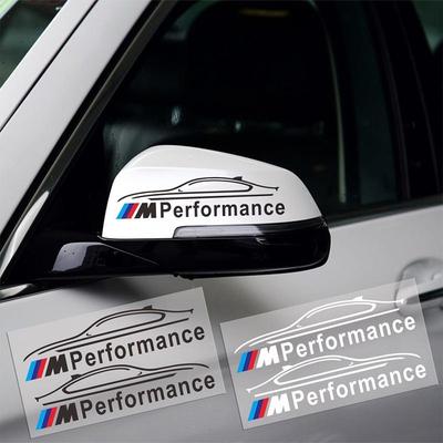 2Pcs Car Rearview Mirror Badge 3D Sticker Decal Accessories For M E34 E36 E60 E90 E46 E39 E70 F10 F20 F30 X5 X6 X1 M3 M5 M6 E71 F01 F02 F87