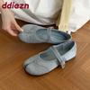 Fashion Fashion Buckle Strap Women Mary Janes Flats Shoes Luxury Female Shallow Footwear Strange Toe Ladies Flats Shoes  lady