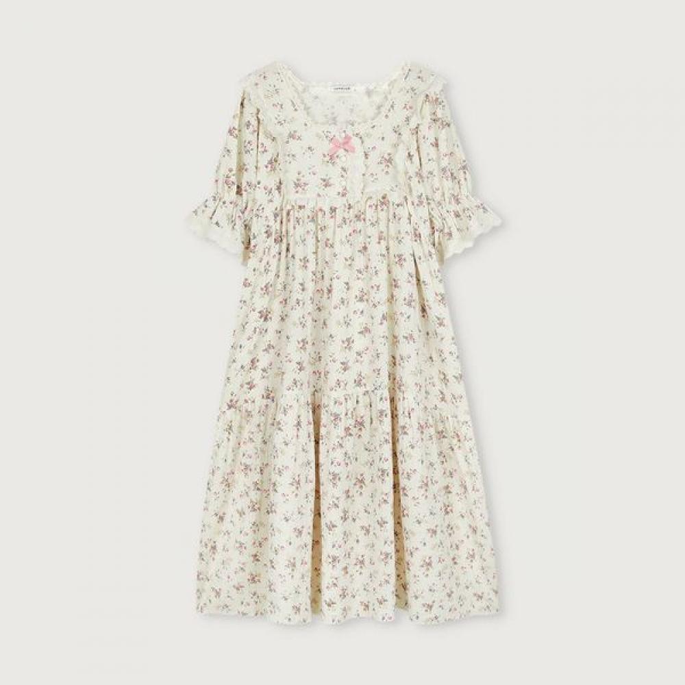 Lunaluz Women S Flora Cotton Short Sleeve Square Neck dreSS pajamaS