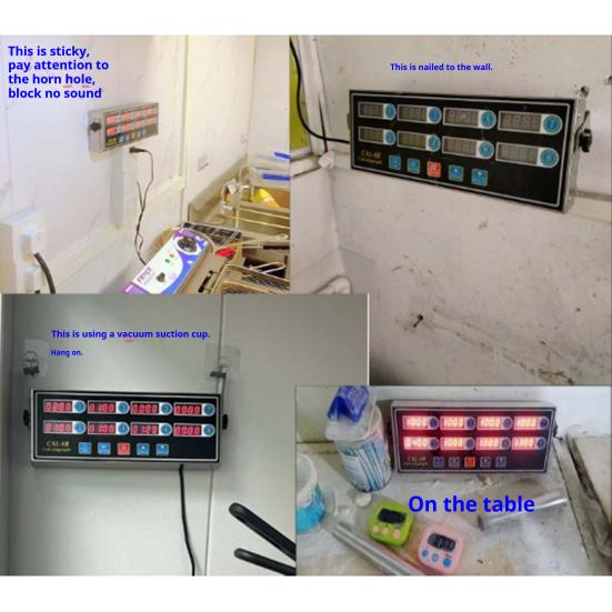 Kitchen Timer Stainless Steel Casing Digital Countdown Timer with 8-Channel LED Display Professional Calculagraph Timer