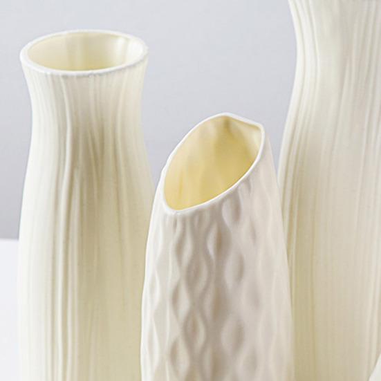 Ceramic Look Plastic Vase Nordic Boho Style Vase Modern Flower Arrangement Container for Kitchen Living Bedroom Home Decor