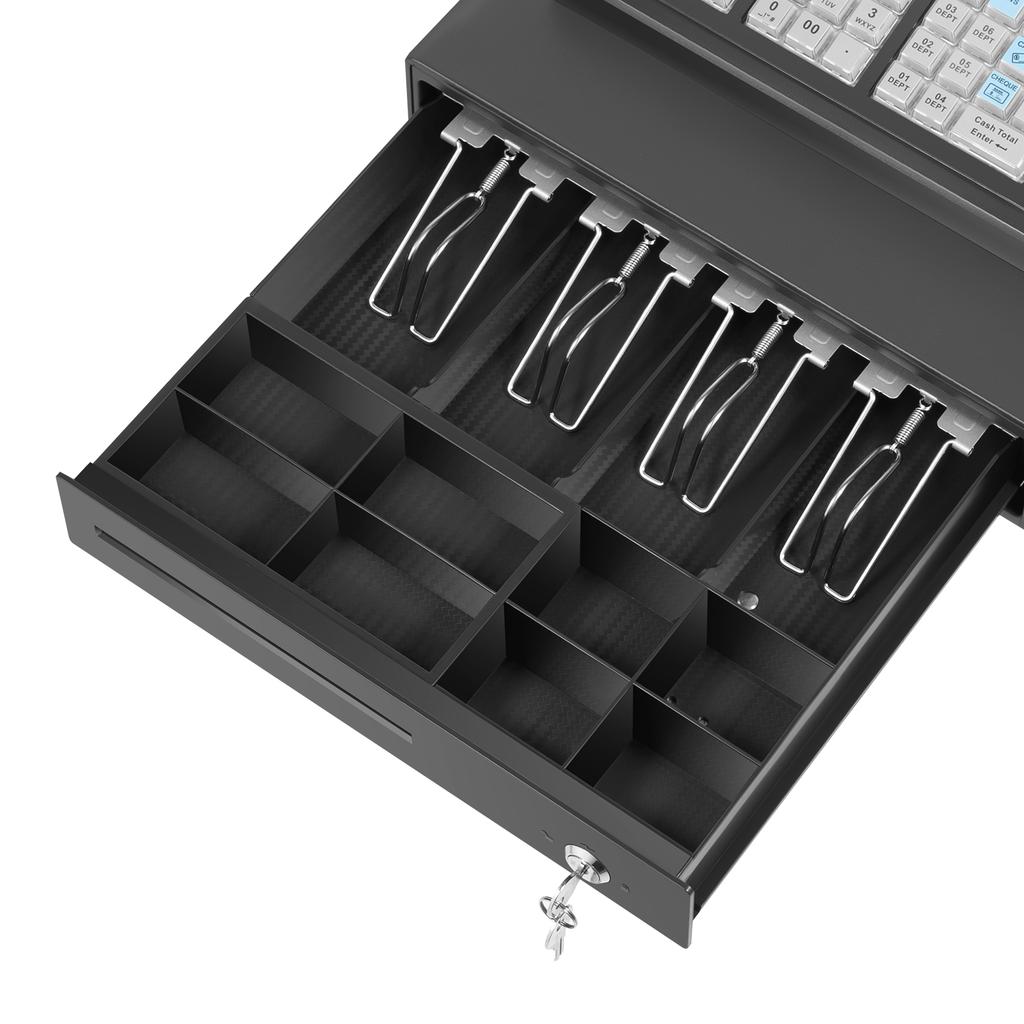 Cash Register for Small Businesses - Electronic Commercial with Lock Cash Drawer Box,39Keys, 8Digital Dual Display,Retail System