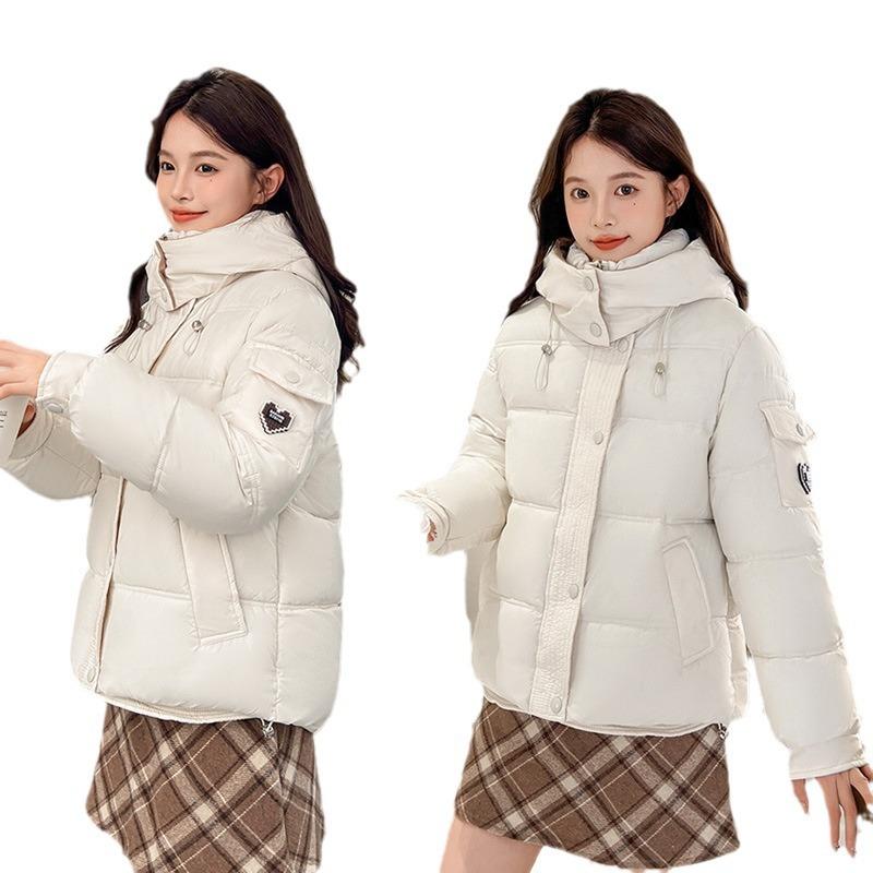 Short down cotton jacket women's Korean version 2025 autumn/winter new product thickened hooded fashionable loose warm padded jacket jacket