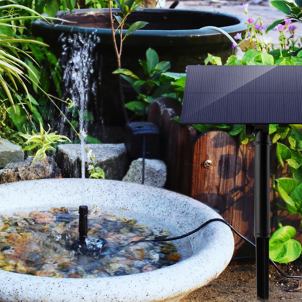 5W 5V Solar Fountain Pump DIY Solar Panel Fountain with 4.9FT Water Pipe Pump for Bird Bath Garden Decoration Pets Drinking Pon
