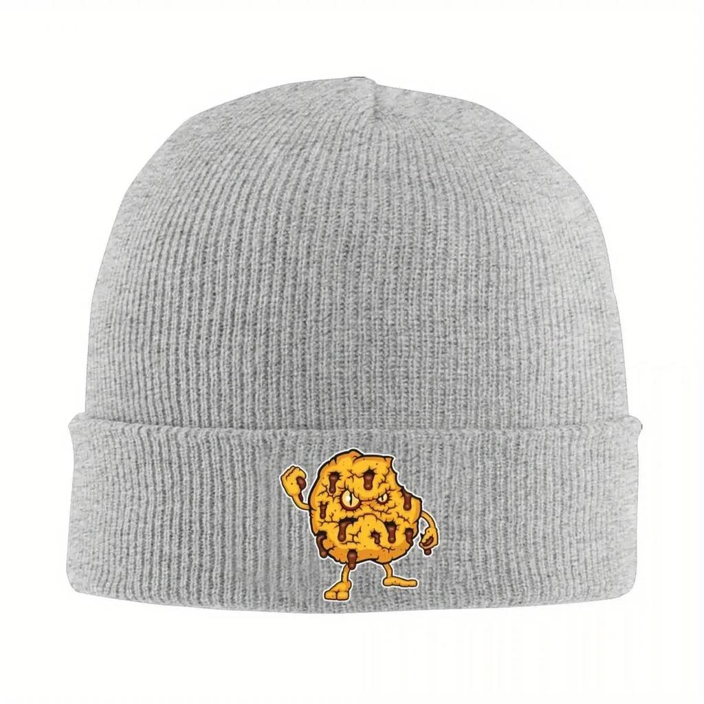 New Cookie Knitted Hat Womens Unisexs Skullies Beanies Autumn Winter Hats Parody Chocolate Chip Melt Hip Hop Cap
